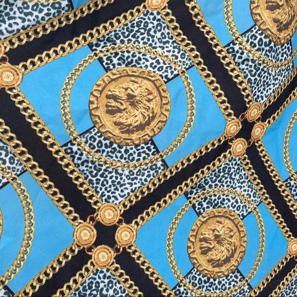 NEW! Blue Dress with Chain & Coin Print - Picture 11 of 15